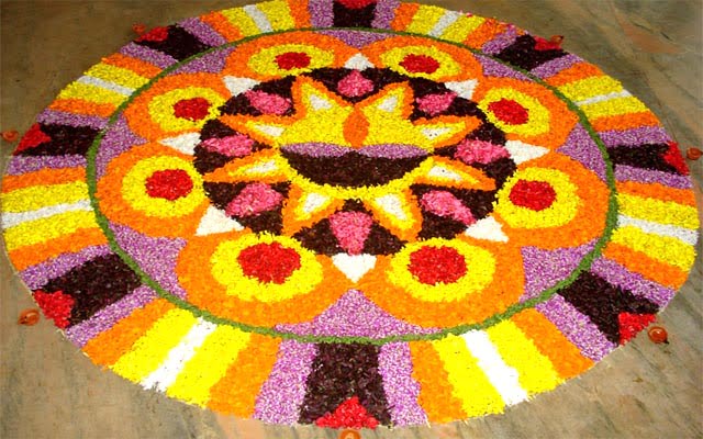 rangoli for diwali with flower